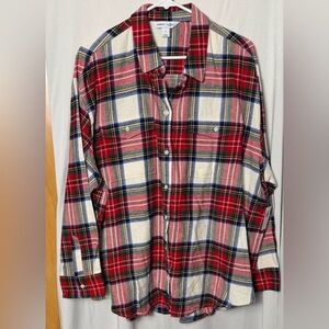 Old Navy Women’s Plaid Boyfriend Button Down Flannel Shirt Size XL